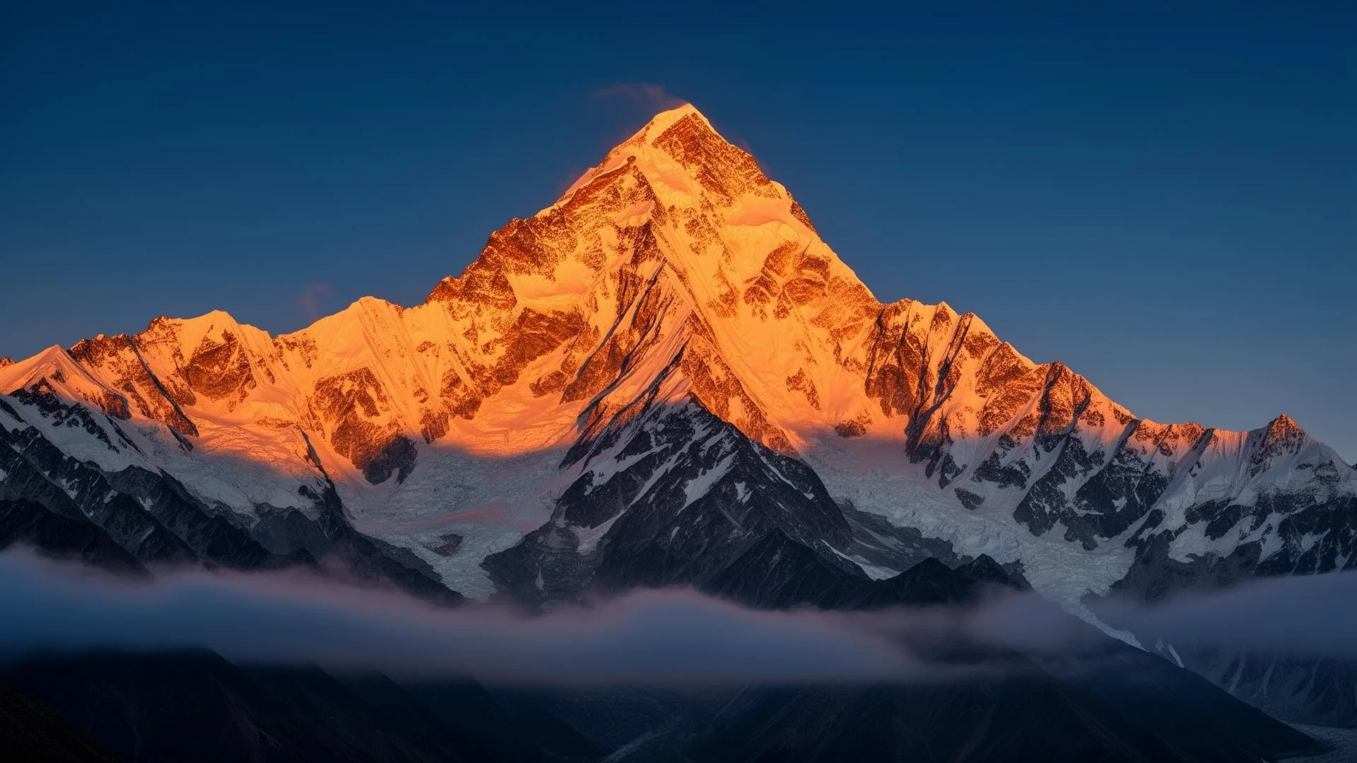 K2 peak at golden hour in the Karakoram range